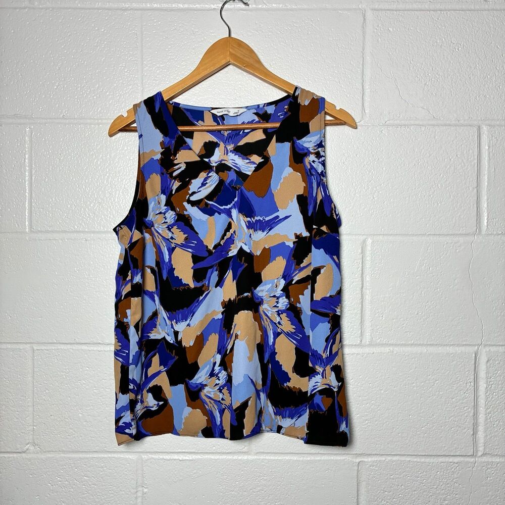 Nine West abstract bird print vneck sleeveless top